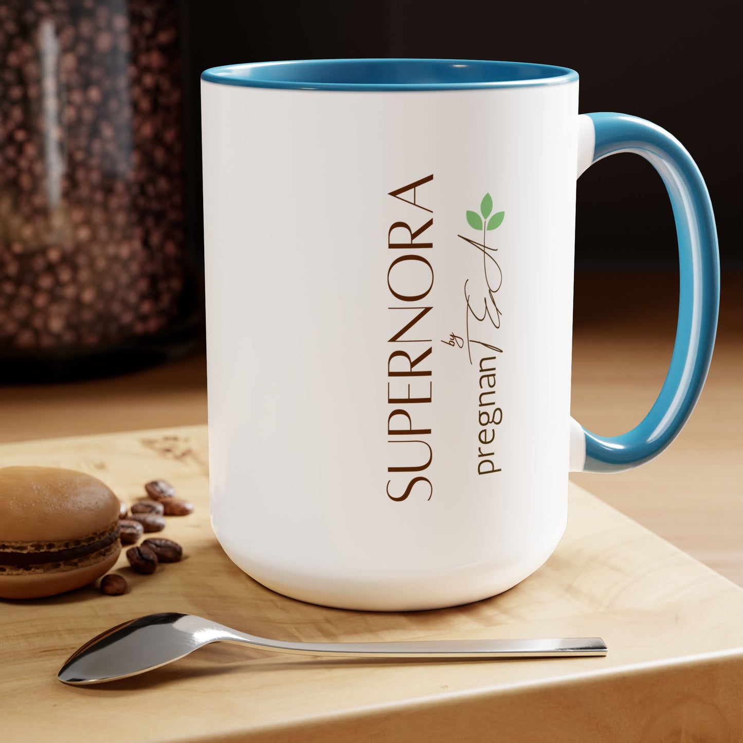 SuperNORA by pregnanTEA - Personified Mug (15oz Two-Tone)